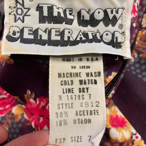 Vintage 70's Floral Empire Waist Maxi Dress XS Flower Power - Picture 7 of 16